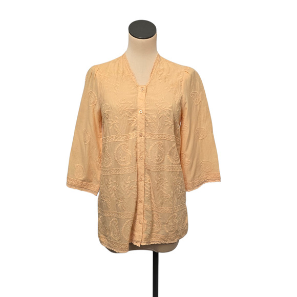 Forever That Girl Tunic Top Womens 2 Embroidered Sheer Boho Festival Peasant Blo - Picture 1 of 10